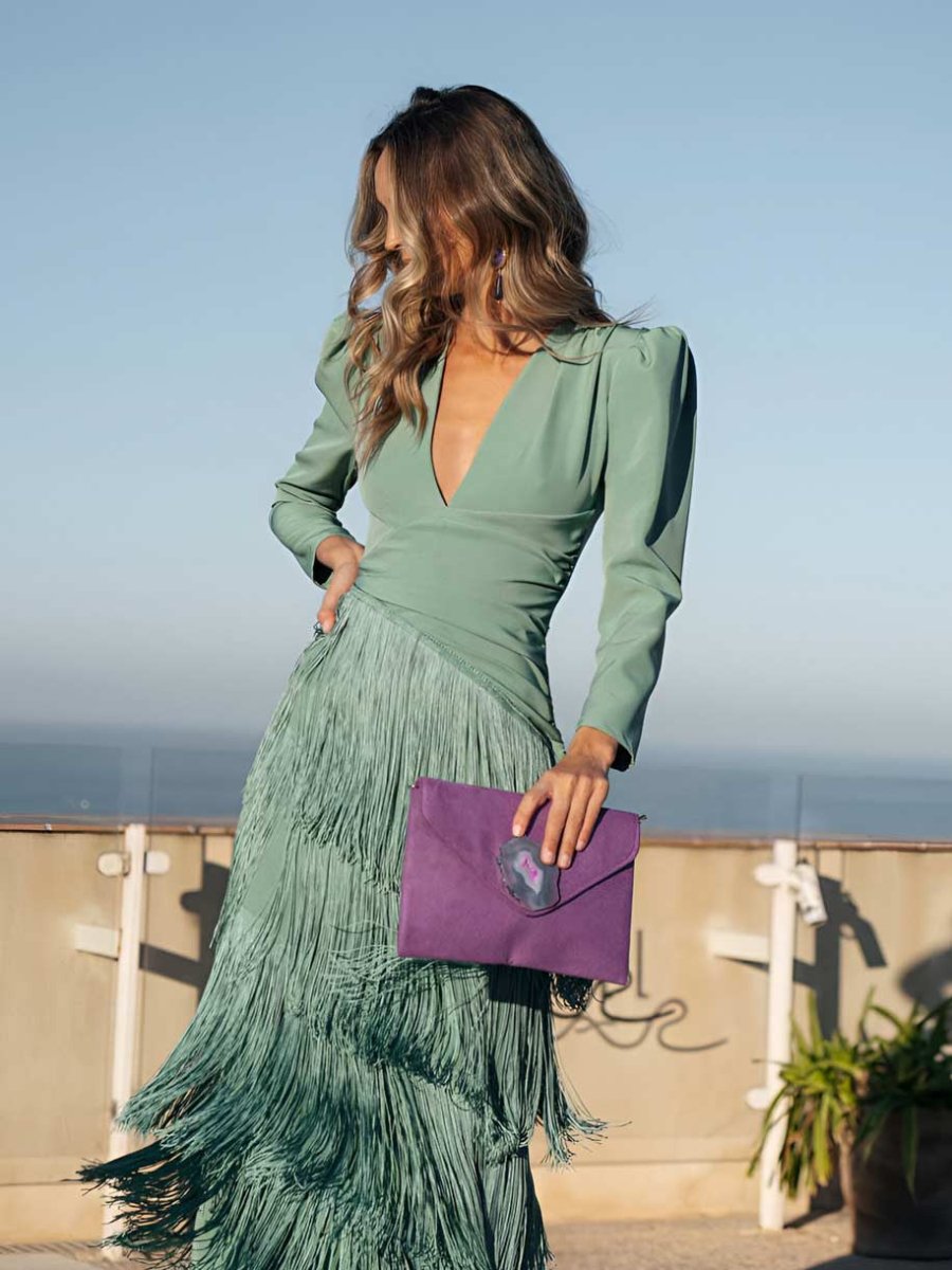 Salvia | Vestido Flecos - Isabel de Sevilla