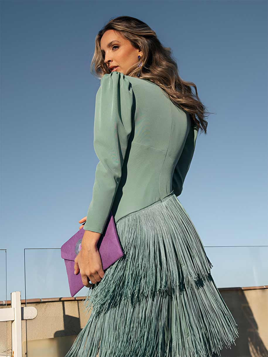 Salvia | Vestido Flecos - Isabel de Sevilla