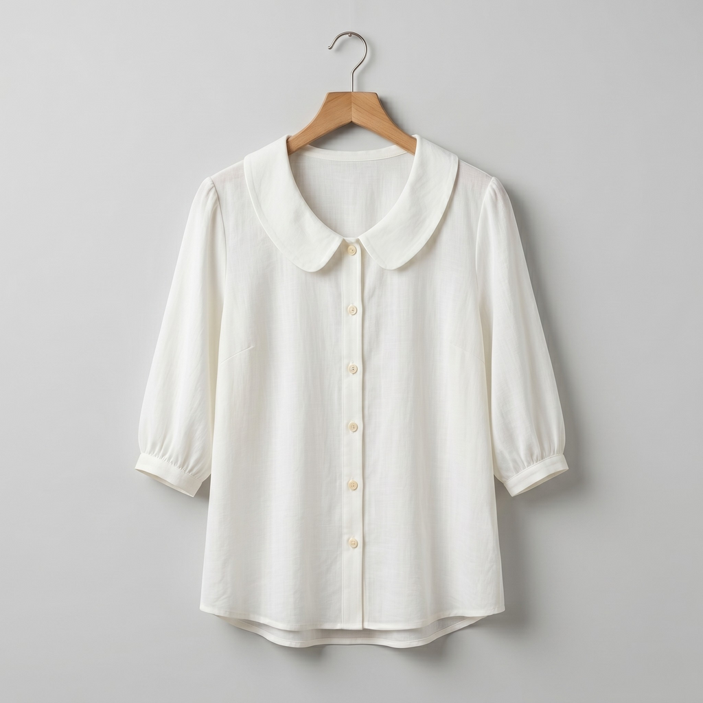 Alexia | Blusa elegante de algodón ligero con cuello redondeado