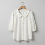 Alexia | Blusa elegante de algodón ligero con cuello redondeado
