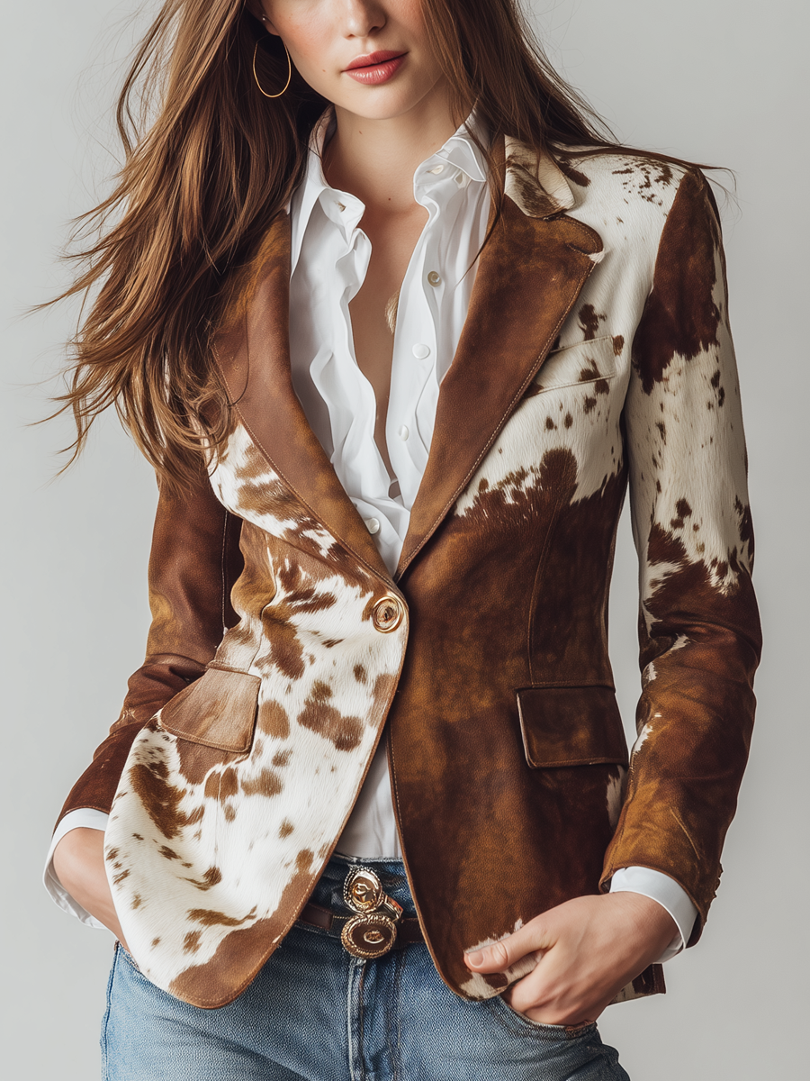 Priscilla | Blazer con Estampado de Vaca