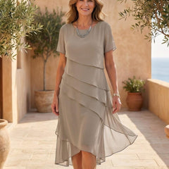 Francisca | Vestido Midi Cascada Elegante - Isabel de Sevilla