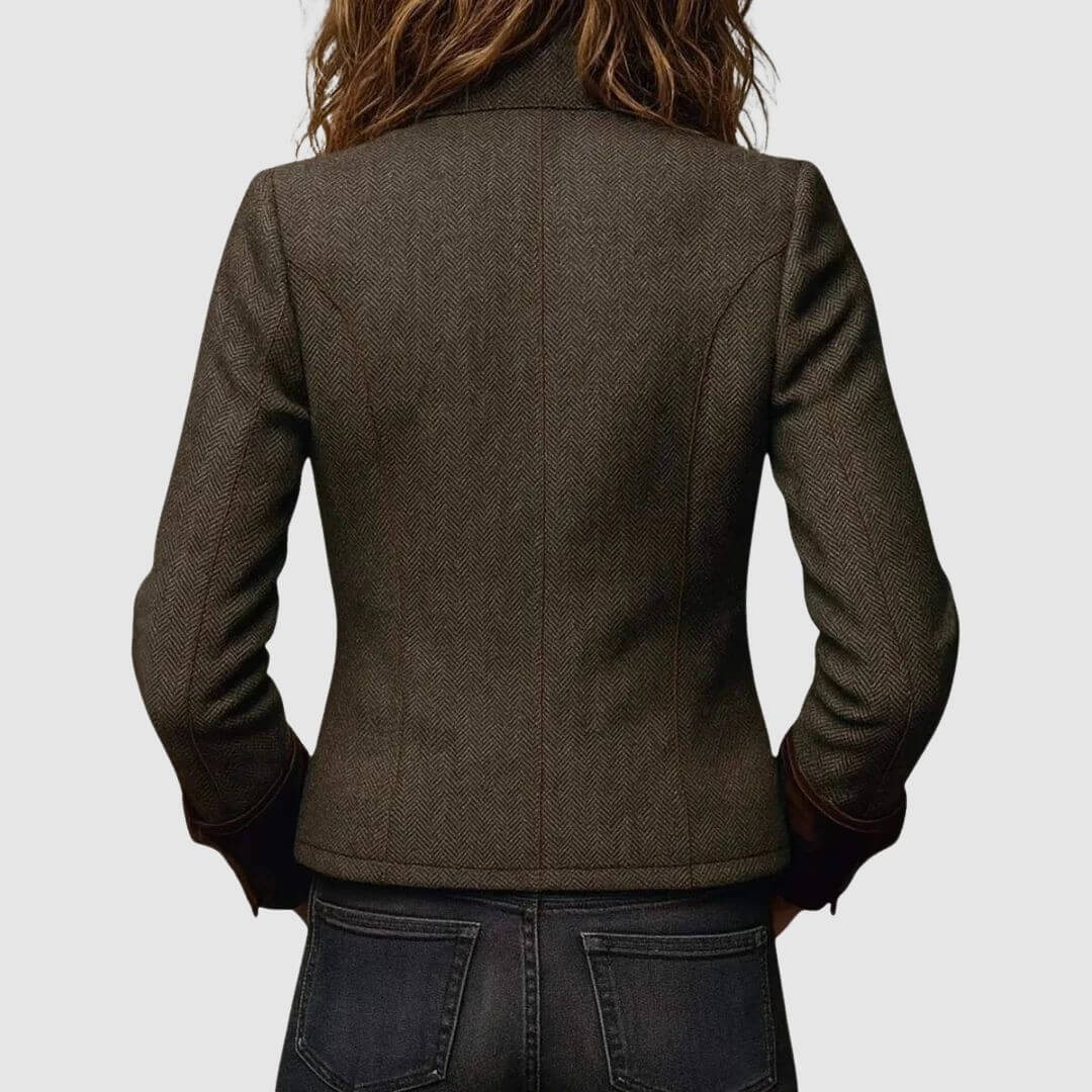 Inés | Chaqueta de Tweed con Puños de Terciopelo