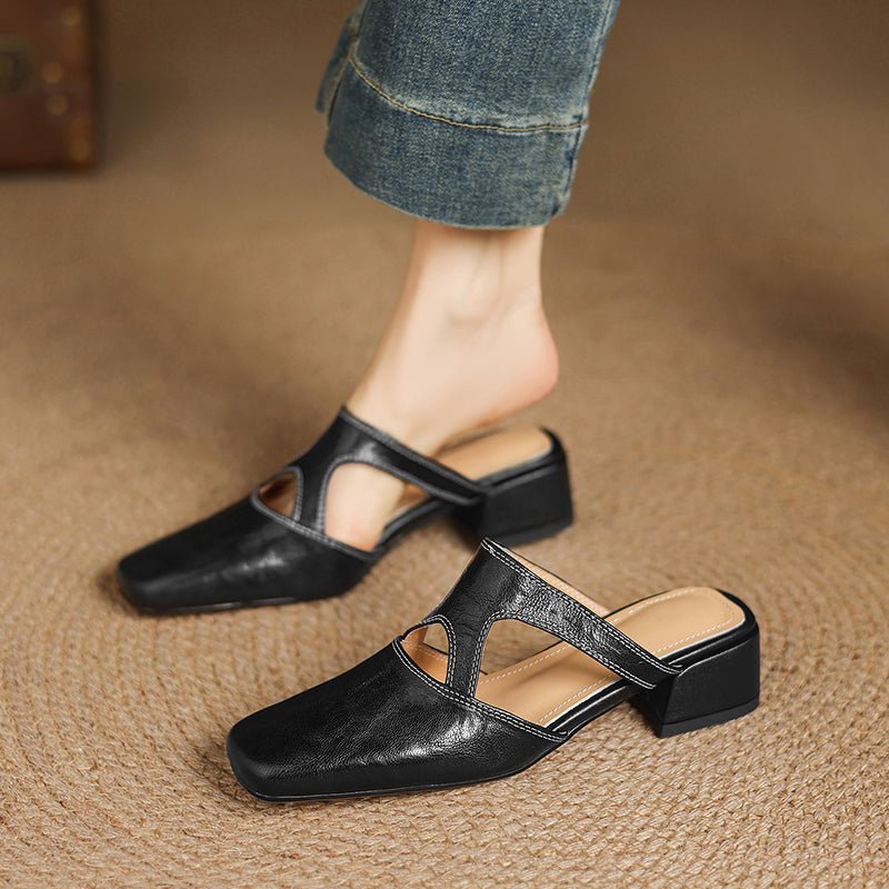 Wynne | Mules Elegantes con Tacón Bloque - Isabel de Sevilla