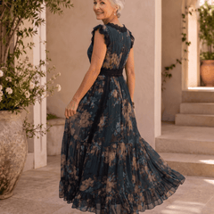 Andrea | Vestido Maxi Floral Bohemio con Escote en V y Encaje - Isabel de Sevilla