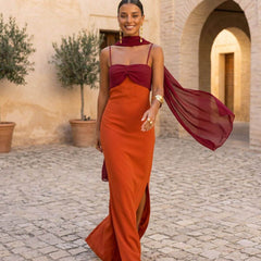 Carla | Vestido Maxi Largo con Fular - Isabel de Sevilla