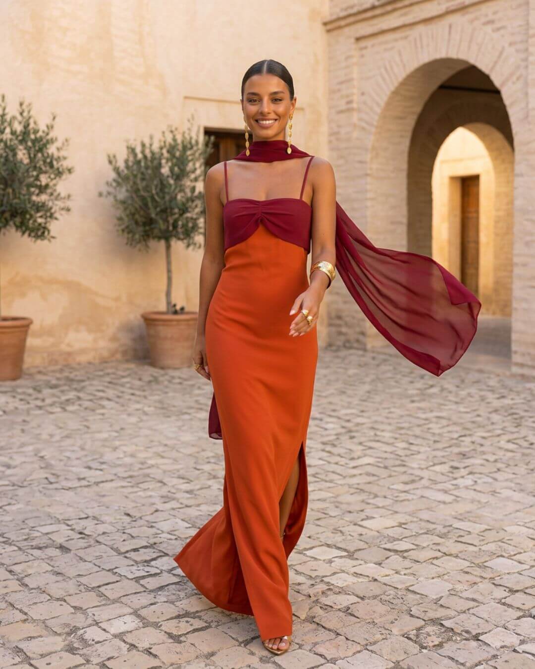 Carla | Vestido Maxi Largo con Fular - Isabel de Sevilla