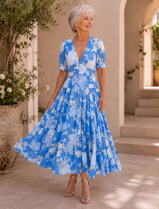 Manuela | Vestido Largo de Flores Favorecedor - Isabel de Sevilla