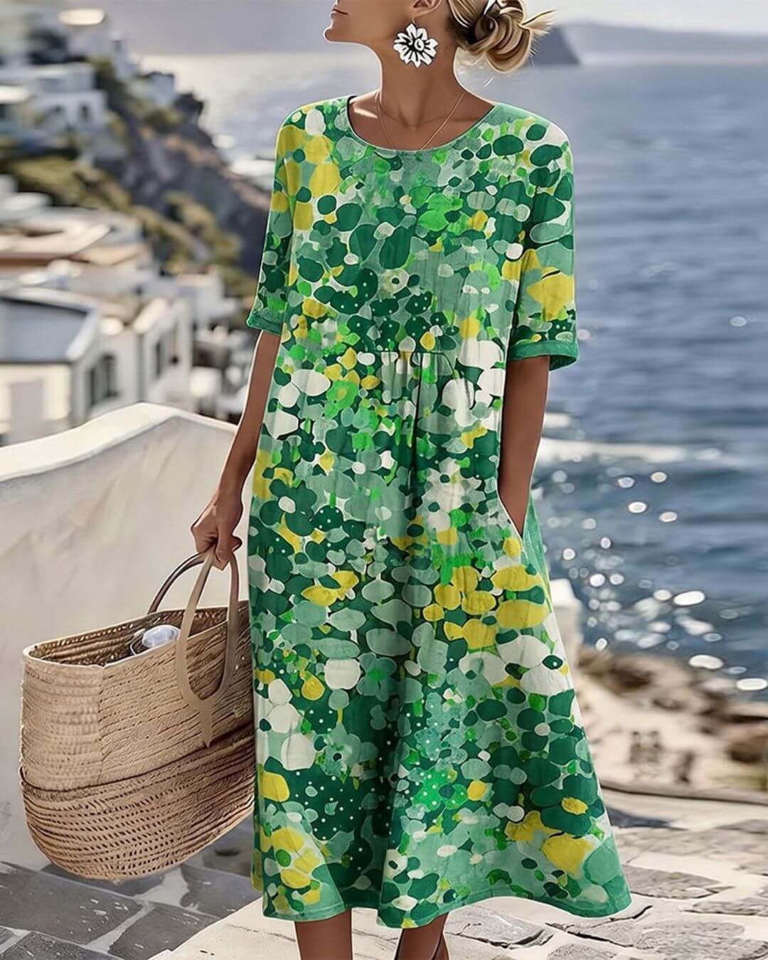 Elena | Vestido midi floral suelto y ligero - Isabel de Sevilla