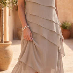 Francisca | Vestido Midi Cascada Elegante - Isabel de Sevilla