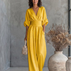Daniela - Mono elegante de escote en V y pierna ancha - Isabel de Sevilla