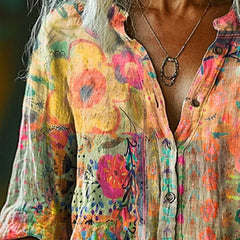 Alma | Camisa artística con estampado floral - Isabel de Sevilla