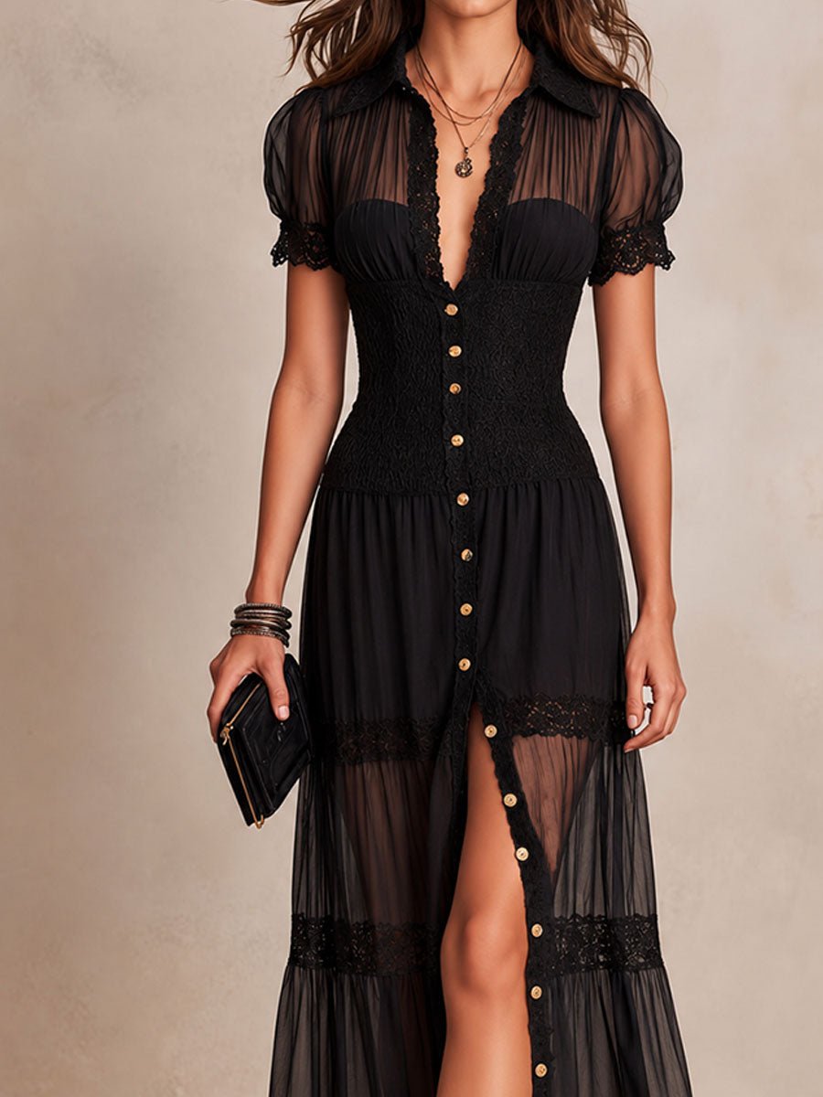 Victoria | Vestido Largo de Encaje Vaporoso - Isabel de Sevilla