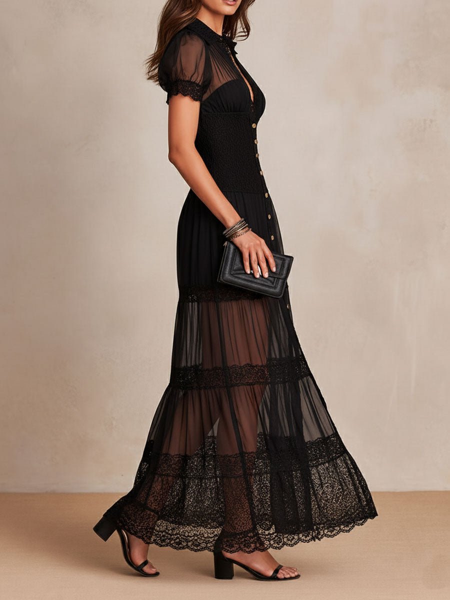 Victoria | Vestido Largo de Encaje Vaporoso - Isabel de Sevilla