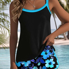 Valeria | Tankini Elegante con Short Floral - Isabel de Sevilla