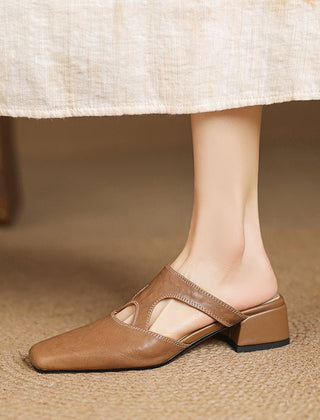 Wynne | Mules Elegantes con Tacón Bloque - Isabel de Sevilla