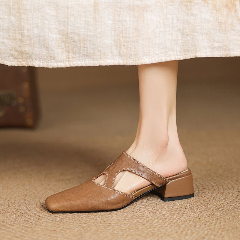 Wynne | Mules Elegantes con Tacón Bloque - Isabel de Sevilla