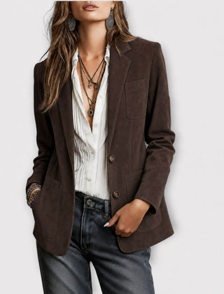 Rocío | Blazer Vintage de Ante Marrón - Isabel de Sevilla