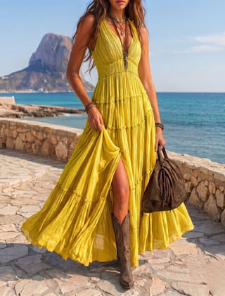 Sofía | Vestido maxi plisado - Isabel de Sevilla