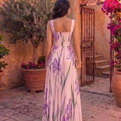 Inés | Vestido Maxi Plisado Floral - Isabel de Sevilla
