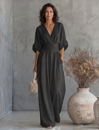 Daniela - Mono elegante de escote en V y pierna ancha - Isabel de Sevilla
