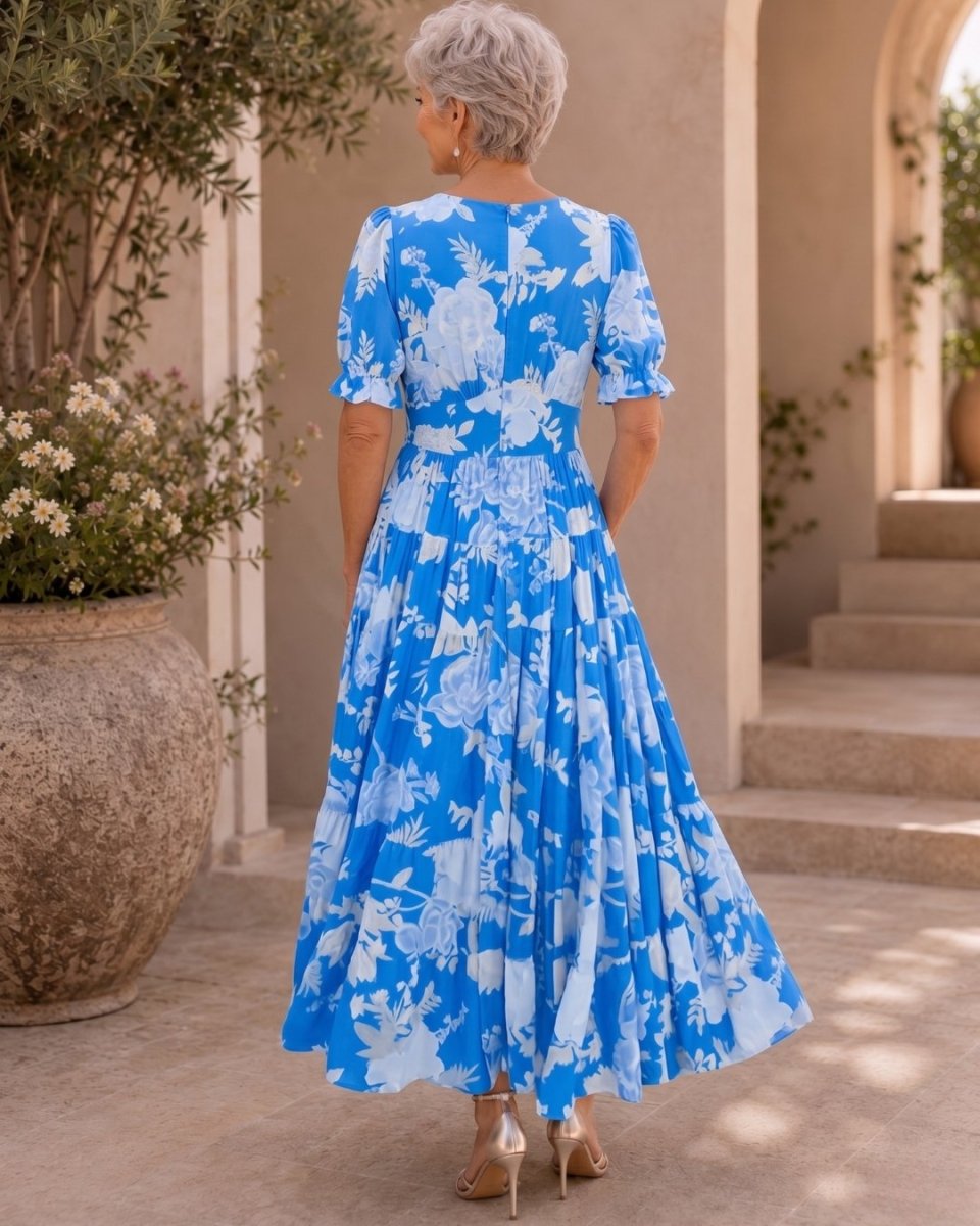 Manuela | Vestido Largo de Flores Favorecedor - Isabel de Sevilla