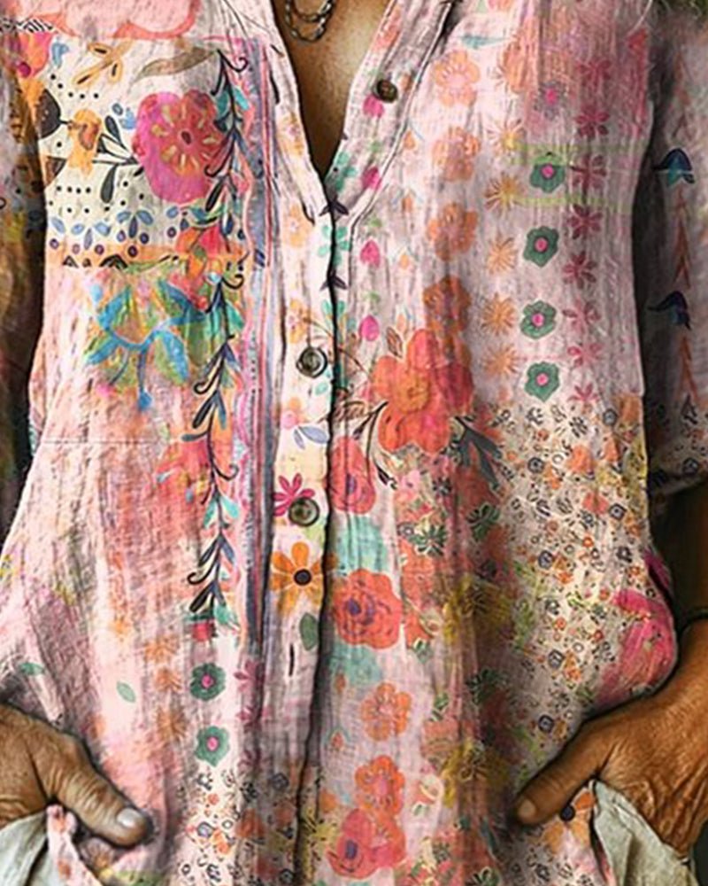 Alma | Camisa artística con estampado floral - Isabel de Sevilla