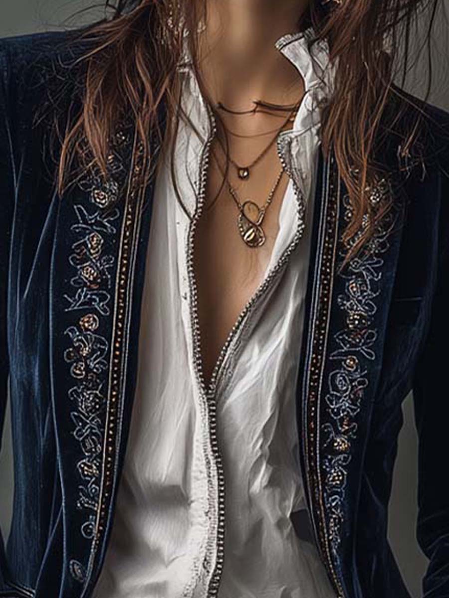 Gabrielle | Chaqueta Larga Bordada