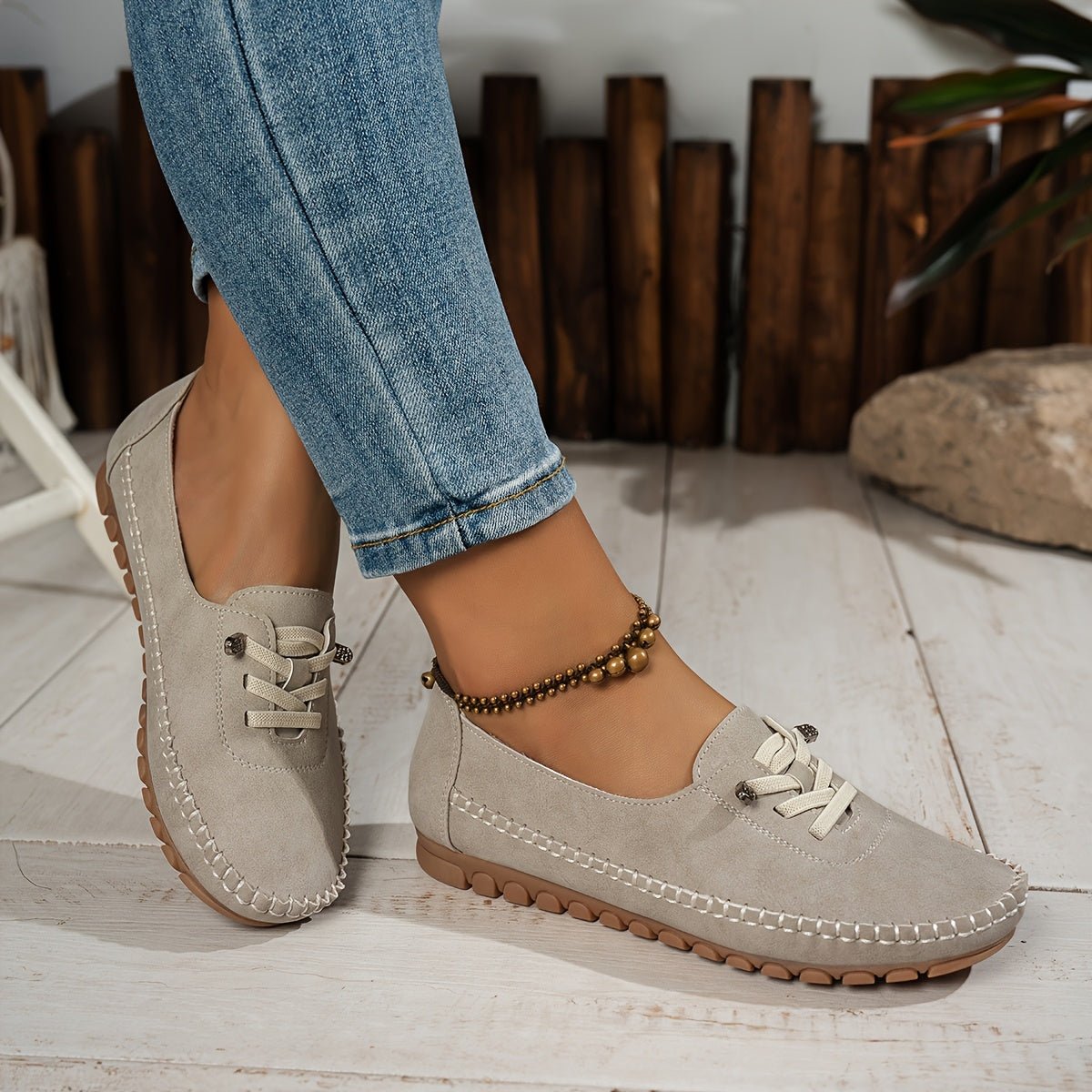 Adoración | Mocasines de Ante con Cordón Elástico - Isabel de Sevilla