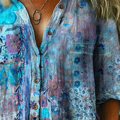 Alma | Camisa artística con estampado floral - Isabel de Sevilla