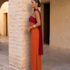 Carla | Vestido Maxi Largo con Fular - Isabel de Sevilla