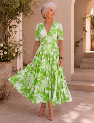 Manuela | Vestido Largo de Flores Favorecedor - Isabel de Sevilla