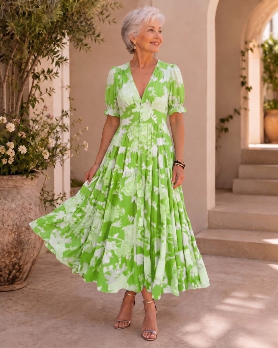 Manuela | Vestido Largo de Flores Favorecedor - Isabel de Sevilla