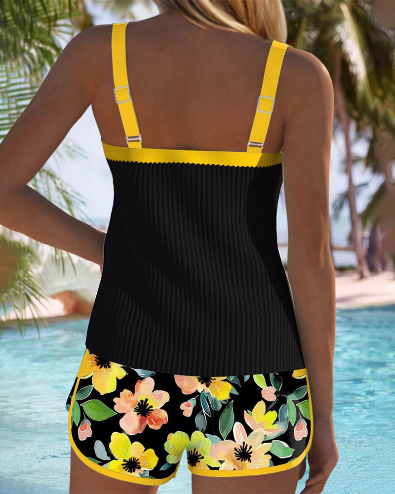 Valeria | Tankini Elegante con Short Floral - Isabel de Sevilla