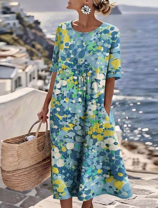 Elena | Vestido midi floral suelto y ligero - Isabel de Sevilla
