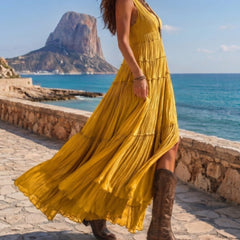 Sofía | Vestido maxi plisado - Isabel de Sevilla