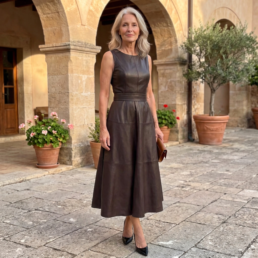 Aurora | Vestido midi de línea A con cinturón
