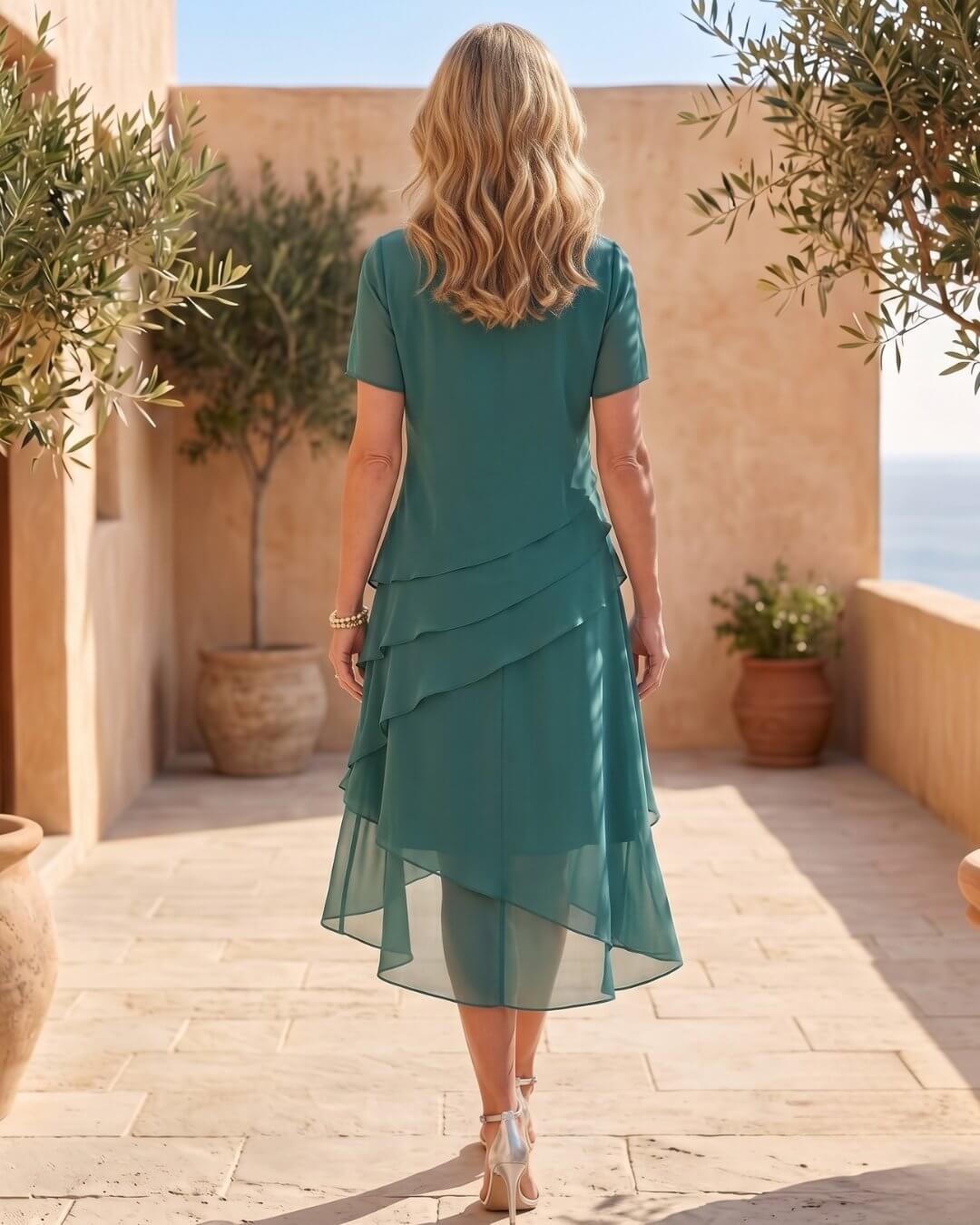 Francisca | Vestido Midi Cascada Elegante - Isabel de Sevilla