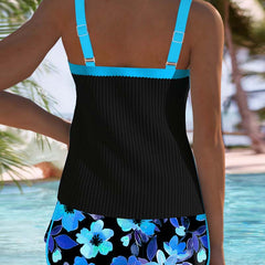 Valeria | Tankini Elegante con Short Floral - Isabel de Sevilla