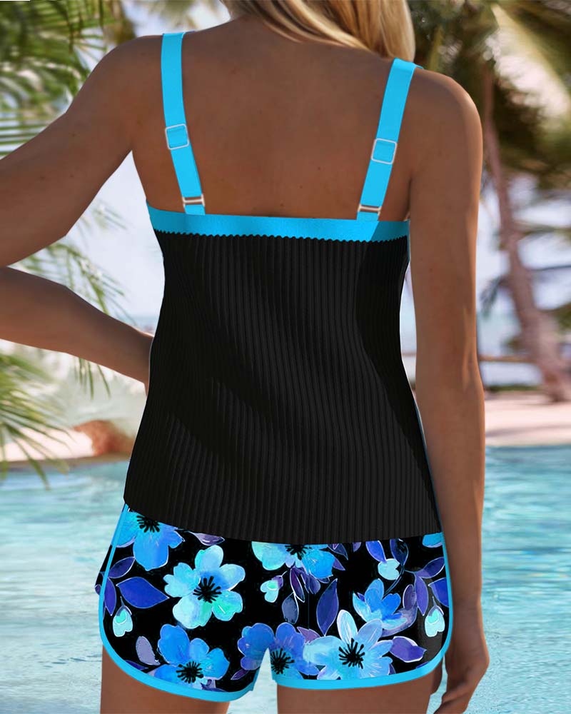 Valeria | Tankini Elegante con Short Floral - Isabel de Sevilla