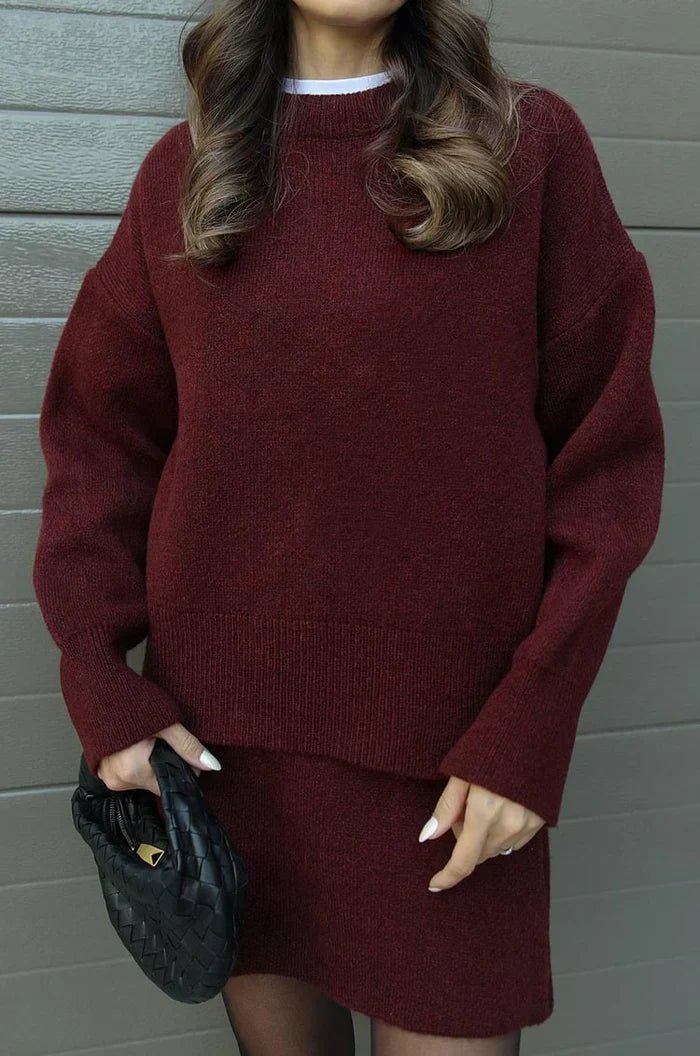 Elvira | Conjunto de Falda y Jersey de Punto Suave - Isabel de Sevilla