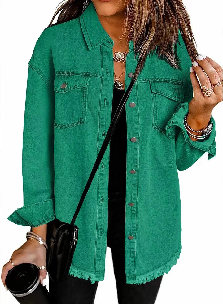 Rocío | Chaqueta Vaquera Confort con Bajo Deshilachado