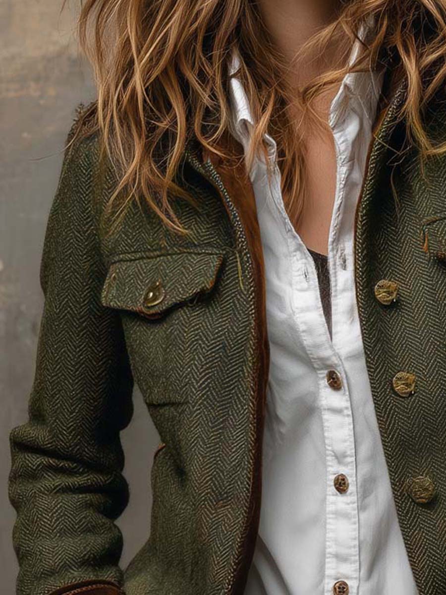 Rachel | Chaqueta de Espiga Estilo Clásico
