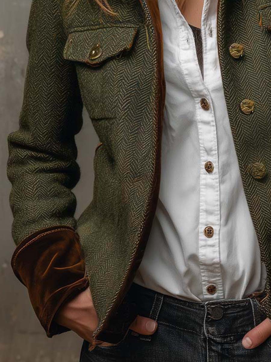 Rachel | Chaqueta de Espiga Estilo Clásico