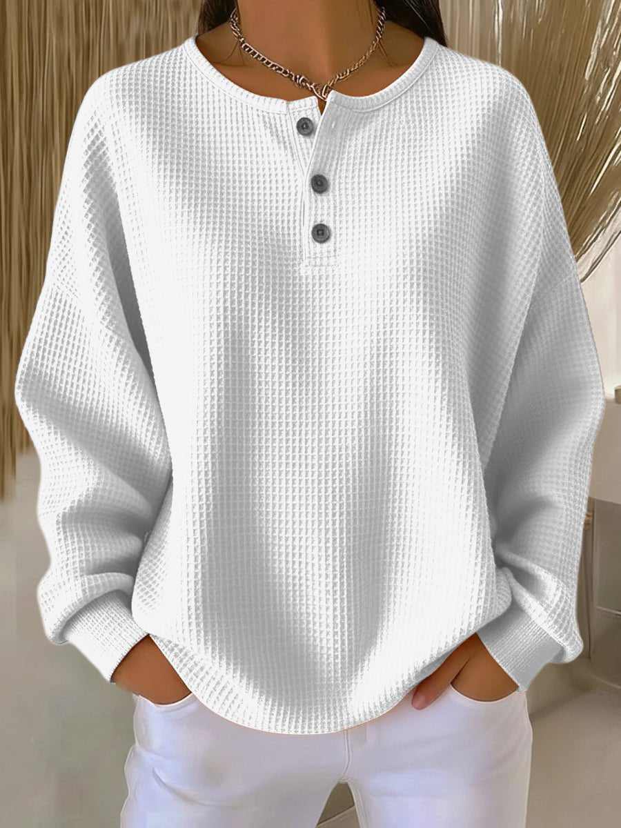 Amelia | Sudadera Henley Gofrada - Isabel de Sevilla