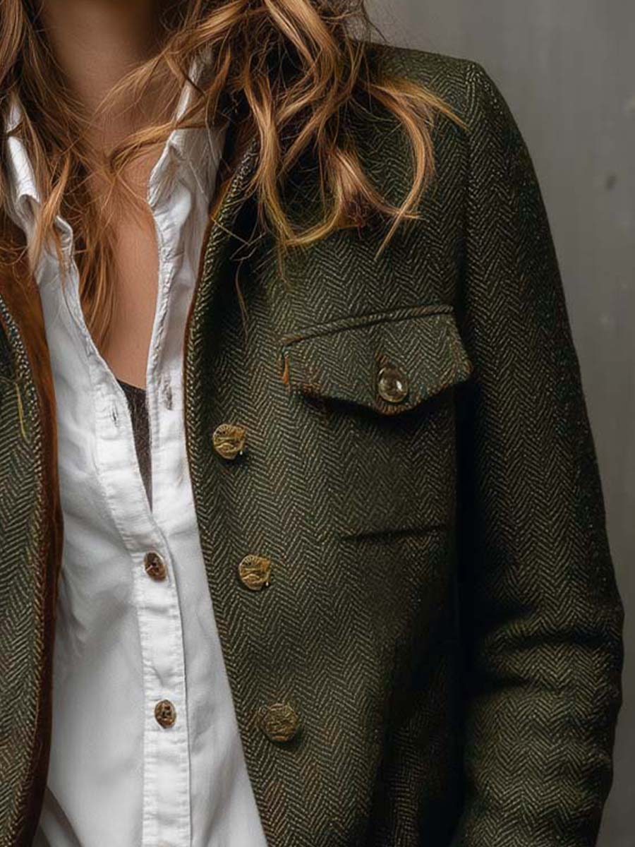 Rachel | Chaqueta de Espiga Estilo Clásico