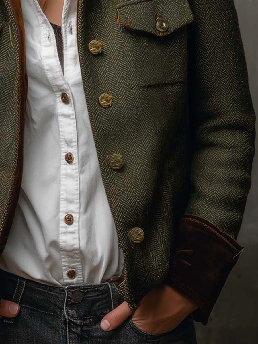 Rachel | Chaqueta de Espiga Estilo Clásico