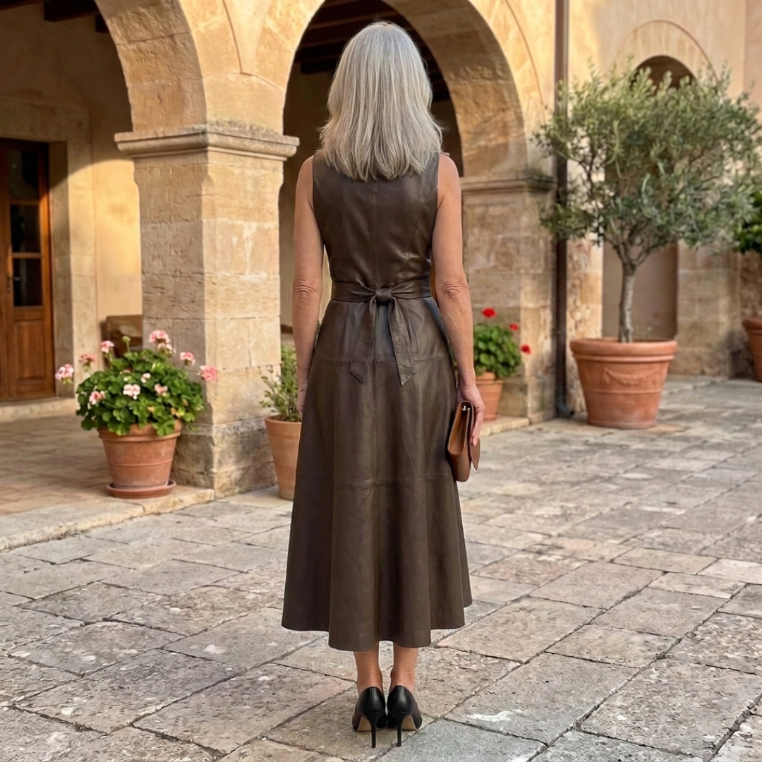 Aurora | Vestido midi de línea A con cinturón