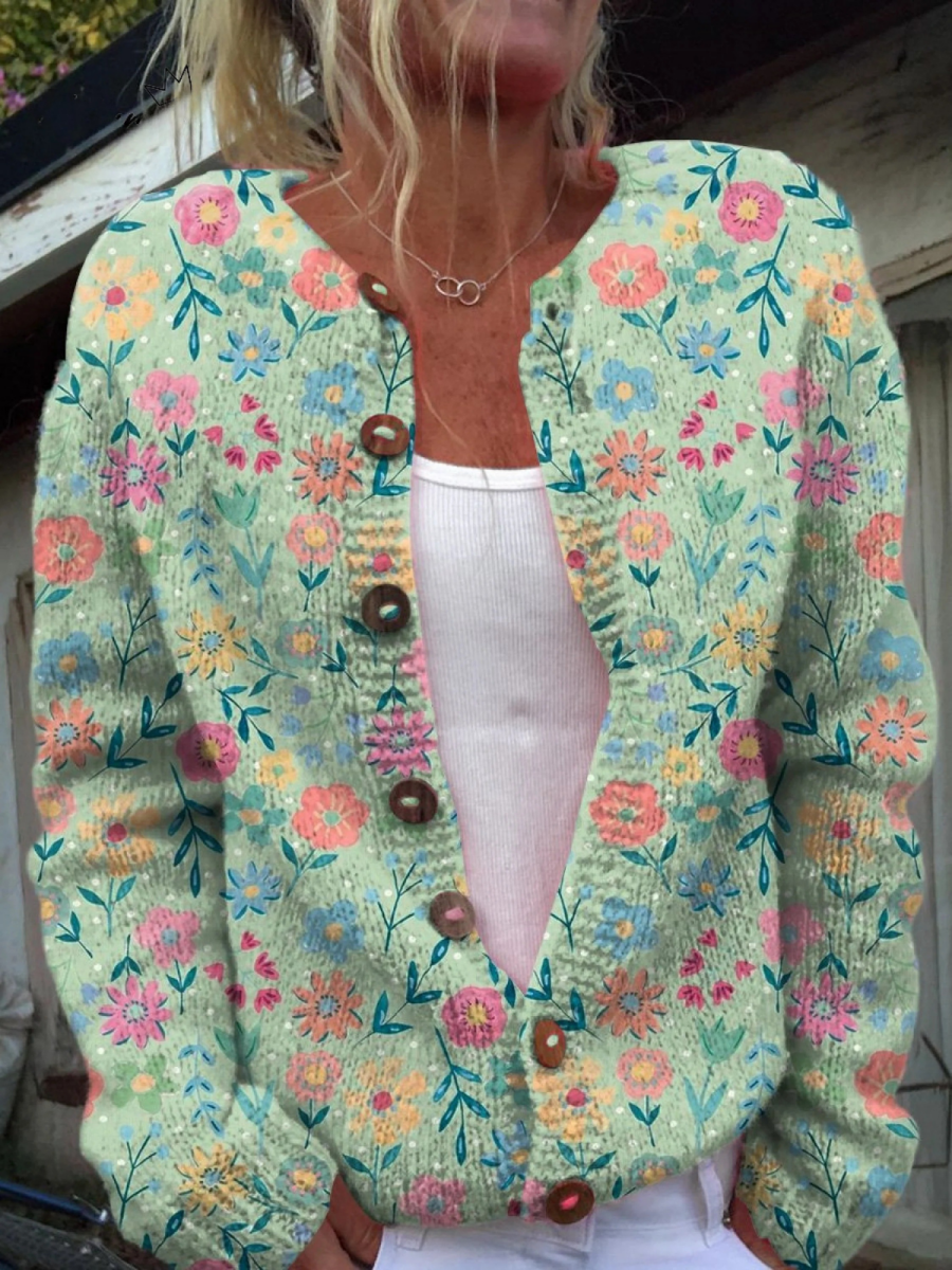 Inés | Cárdigan Vintage Floral con Botones - Isabel de Sevilla