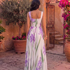 Inés | Vestido Maxi Plisado Floral - Isabel de Sevilla